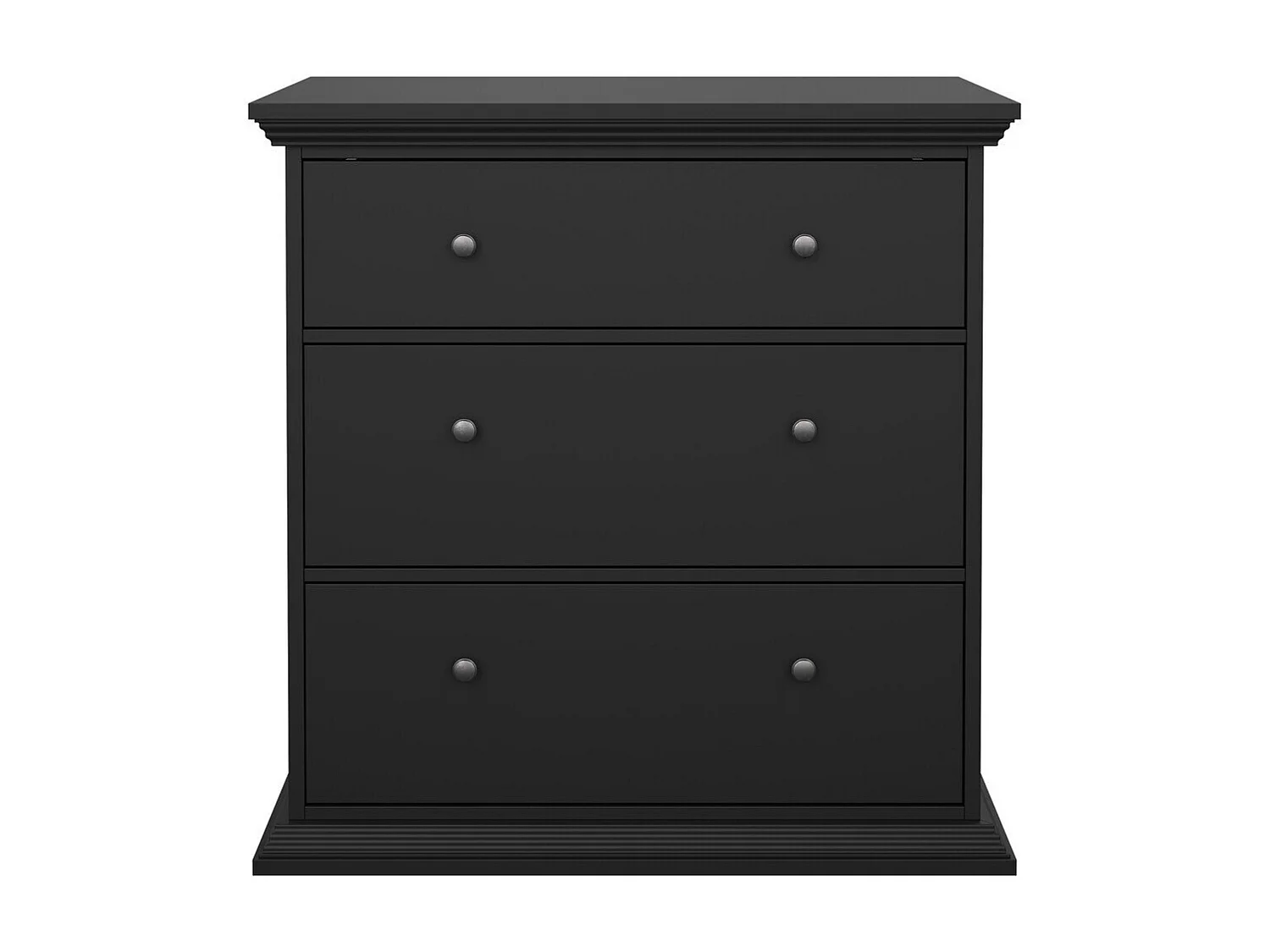 North Kommode 3 Schubladen schwarz matt.