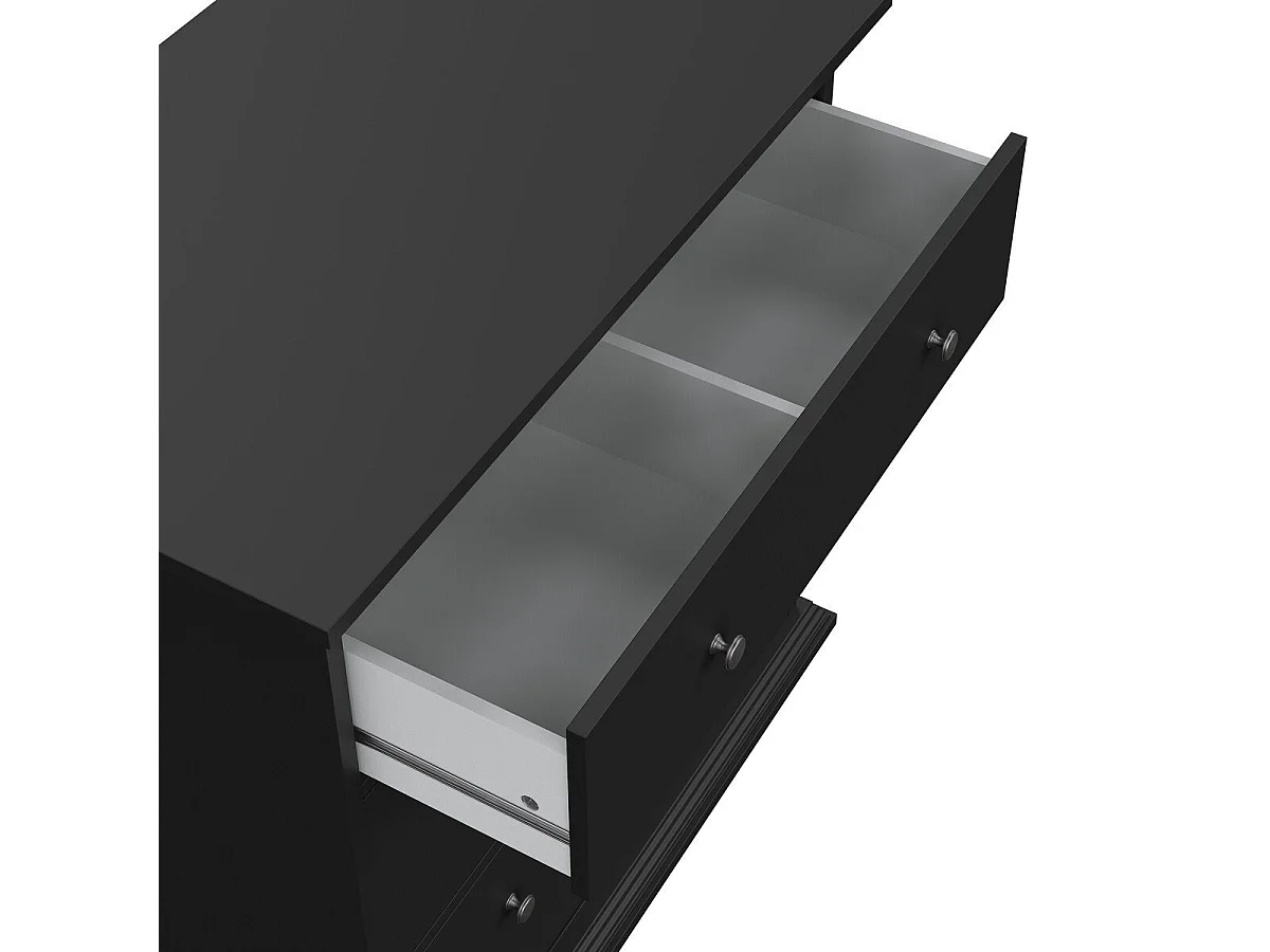 North Kommode 3 Schubladen schwarz matt.