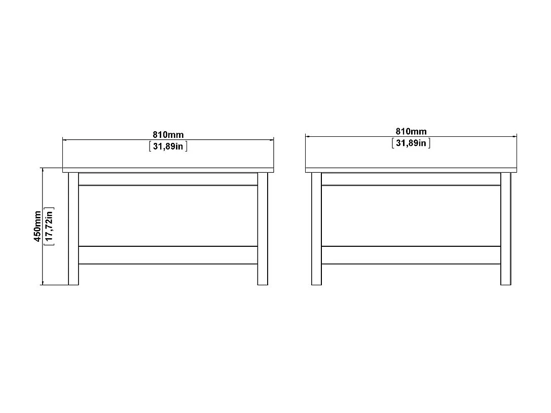 Madrid table basse 1 tablette blanc.