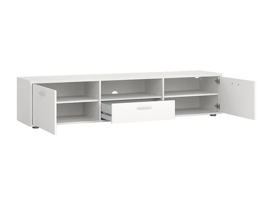 Media TV Tisch 2 Türen 1 Schublade weiß.