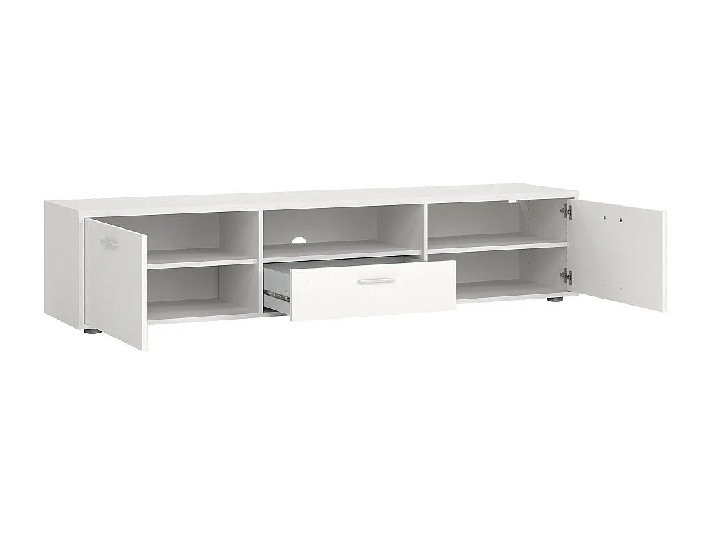Media TV Tisch 2 Türen 1 Schublade weiß.