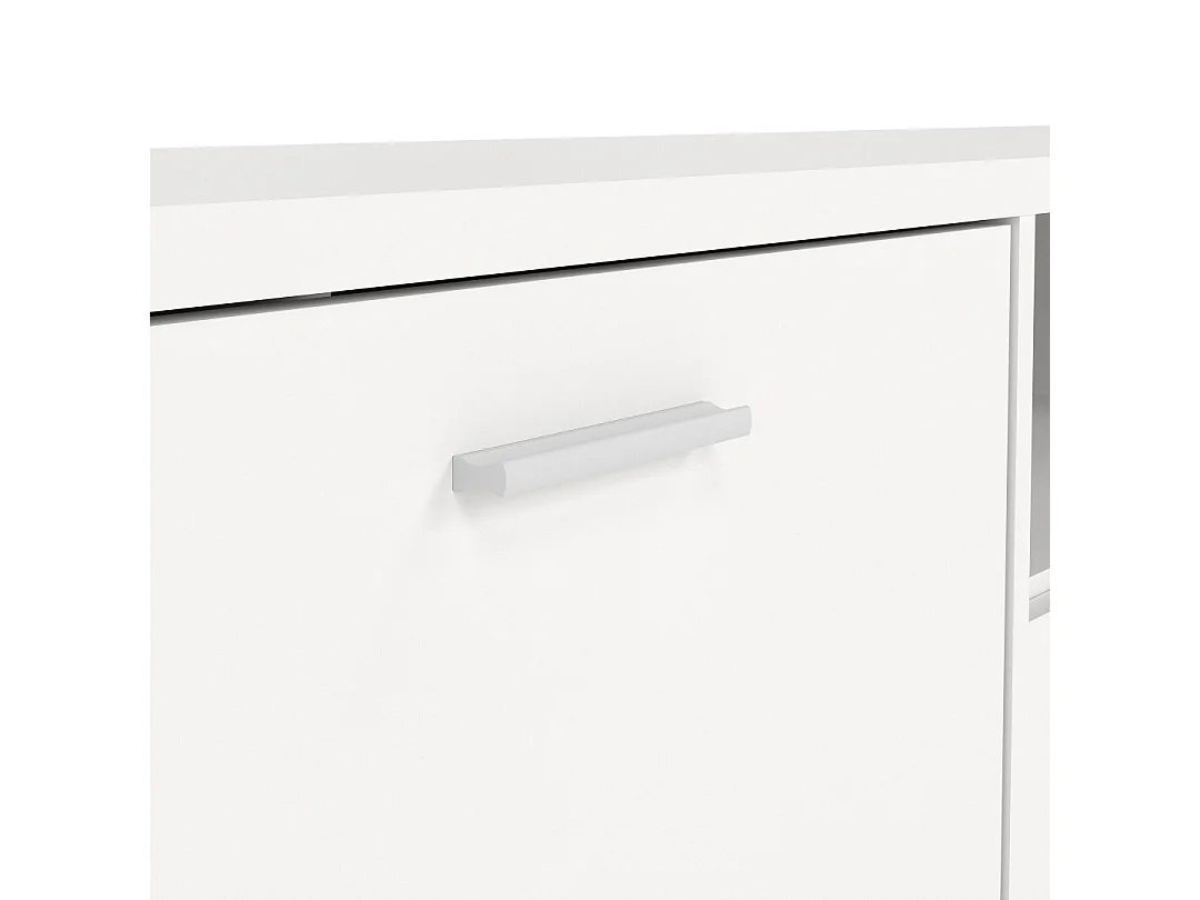 Media TV Tisch 2 Türen 1 Schublade weiß.