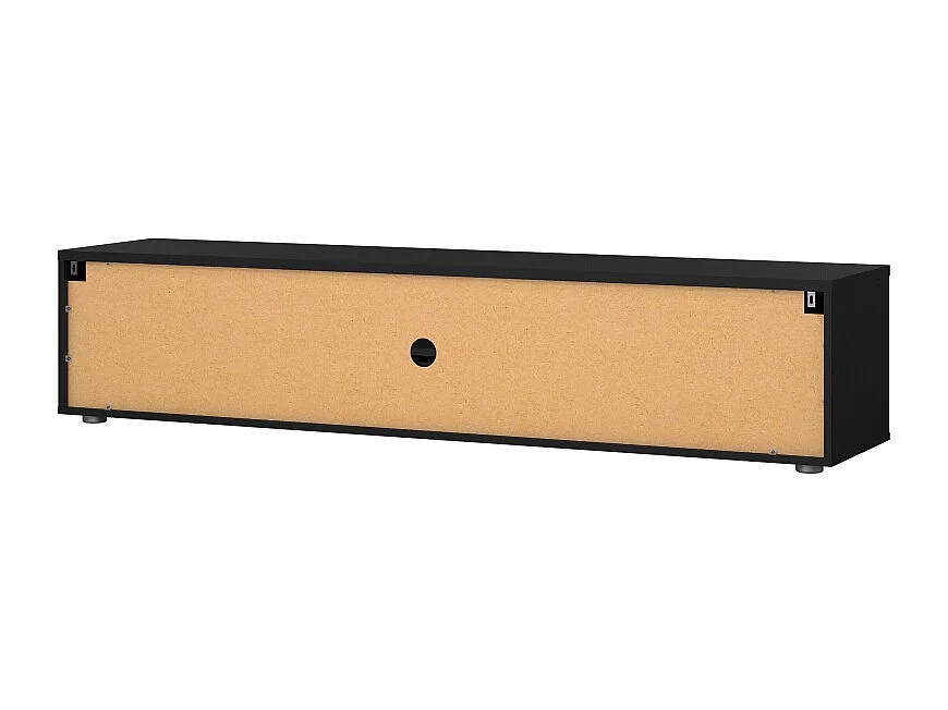 Media table TV 2 portes 1 tiroir noir mat.