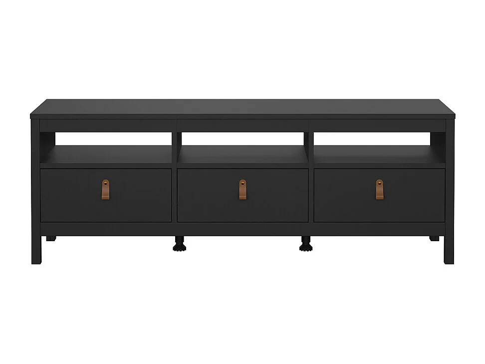 Madrid TV Tisch 3 Schubladen schwarz matt.