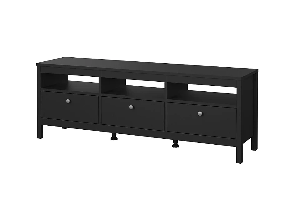 Madrid table TV 3 tiroirs noir mat.