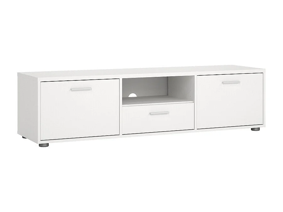 Media table TV 2 portes 1 tiroir blanc.