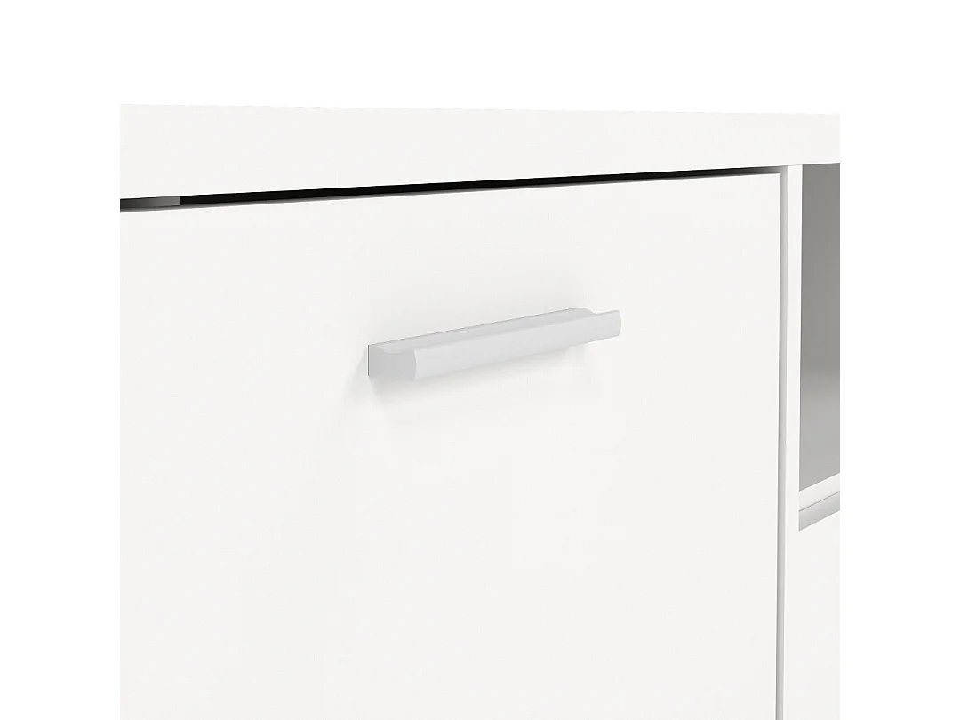 Media table TV 2 portes 1 tiroir blanc.