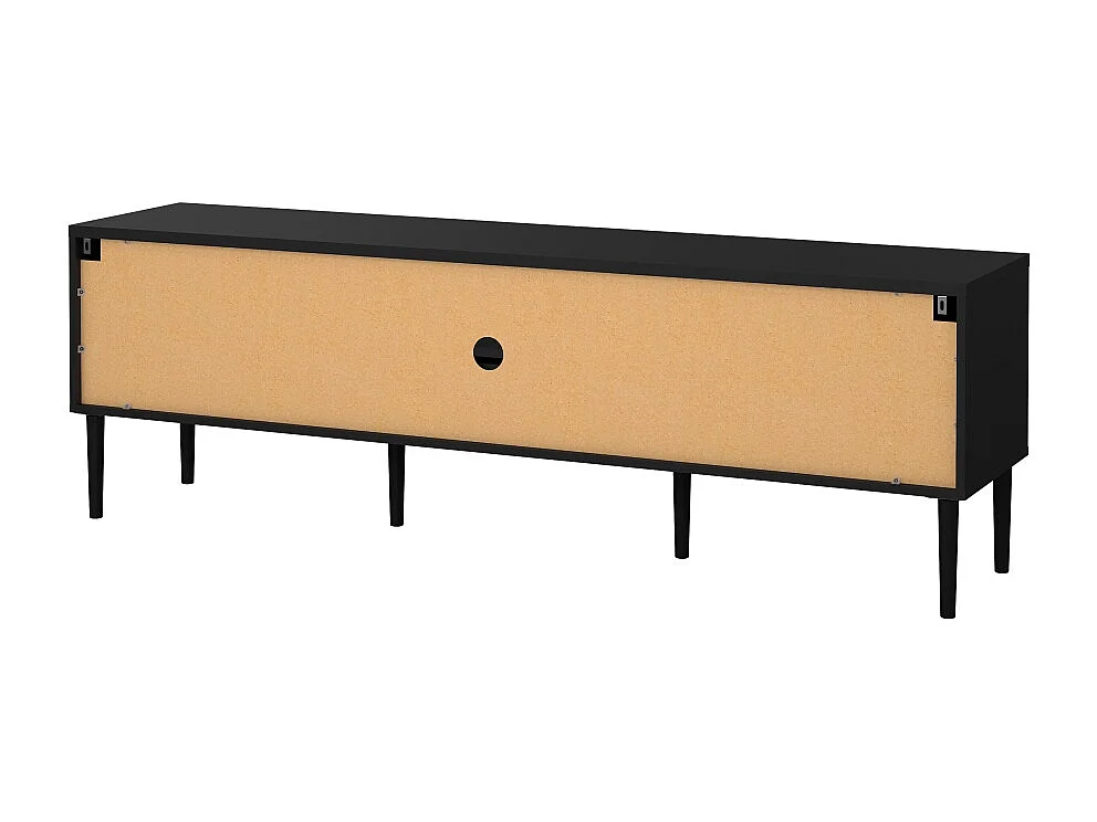 Media table TV 2 portes 1 tiroir noir mat.