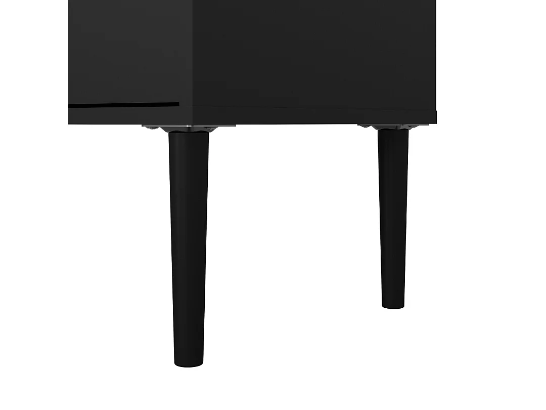 Media table TV 2 portes 1 tiroir noir mat.