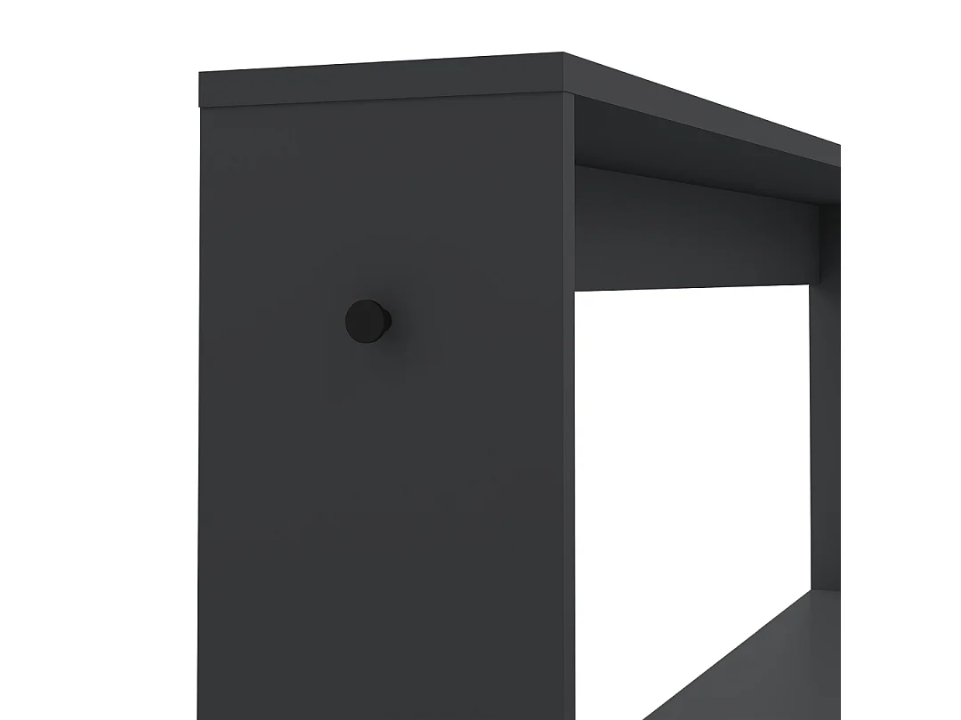 FunctionPlus bureau avec bibliothèque tablettes 1 porte 1 tiroir gris mat.