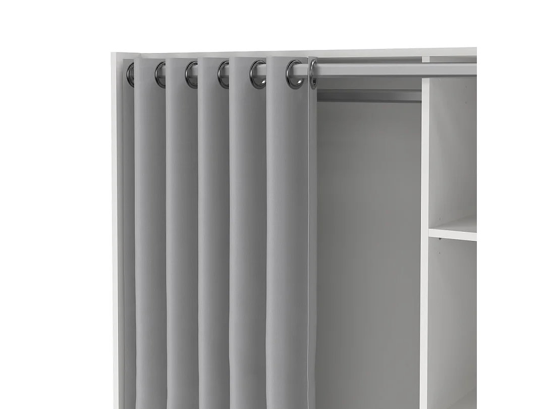 Kit Kleiderschrank mit Vorhang hellgrau.