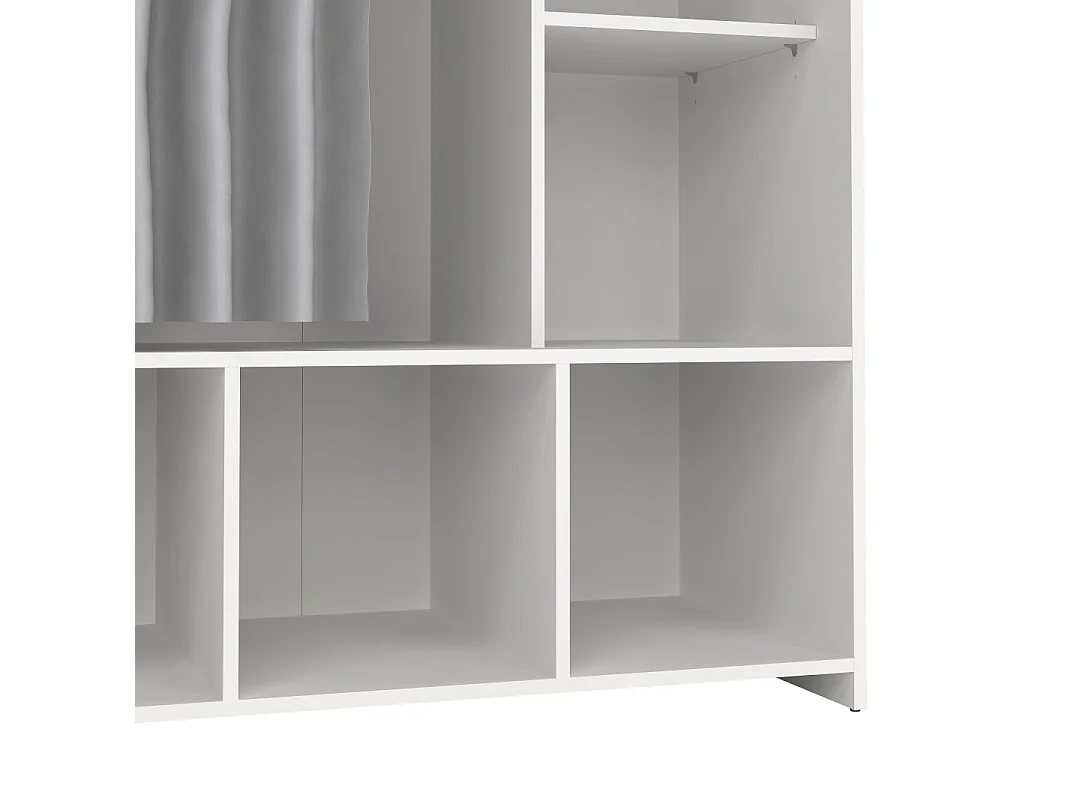 Kit Kleiderschrank mit Vorhang hellgrau.