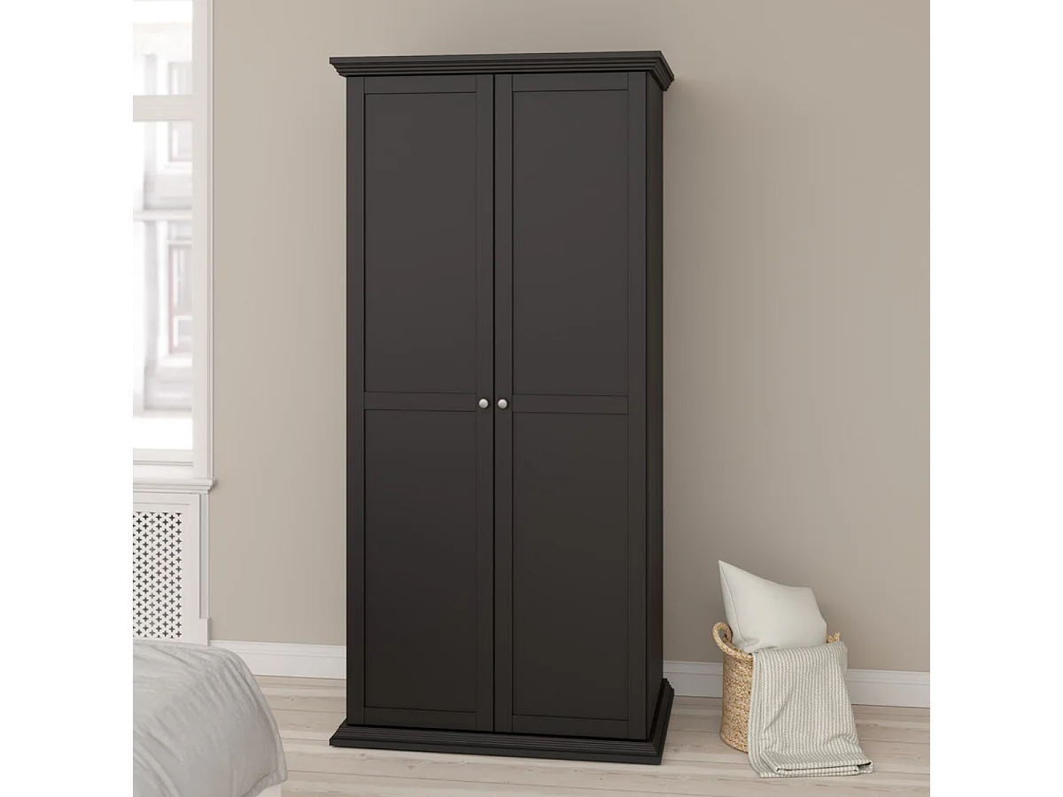 North Kleiderschrank 2 Türen schwarz matt.