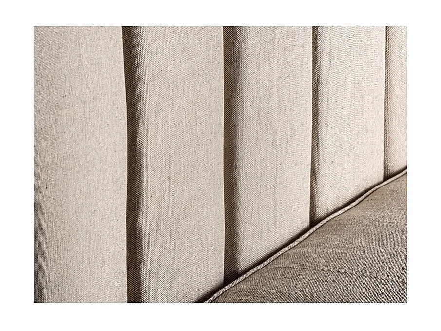 Sofá de 3 plazas de tela beige y patas de madera maciza clara Chabo 170 cm