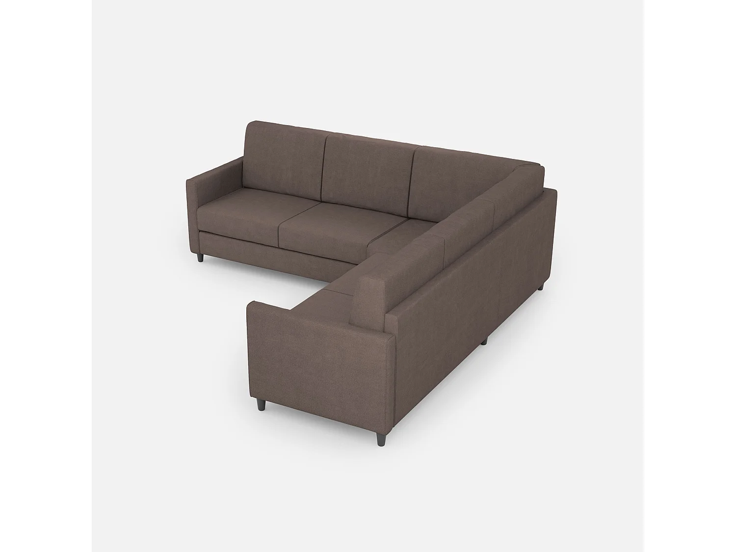 Canapé d'angle moderne italien tissu marron Korane - 5 tailles-Taille 281x281 cm