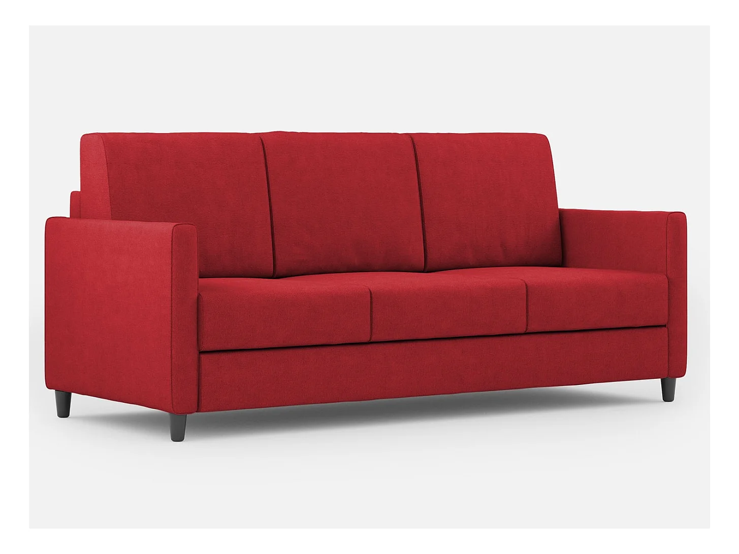 Canapé droit moderne italien tissu rouge Korane - 3 tailles-Taille 198 cm