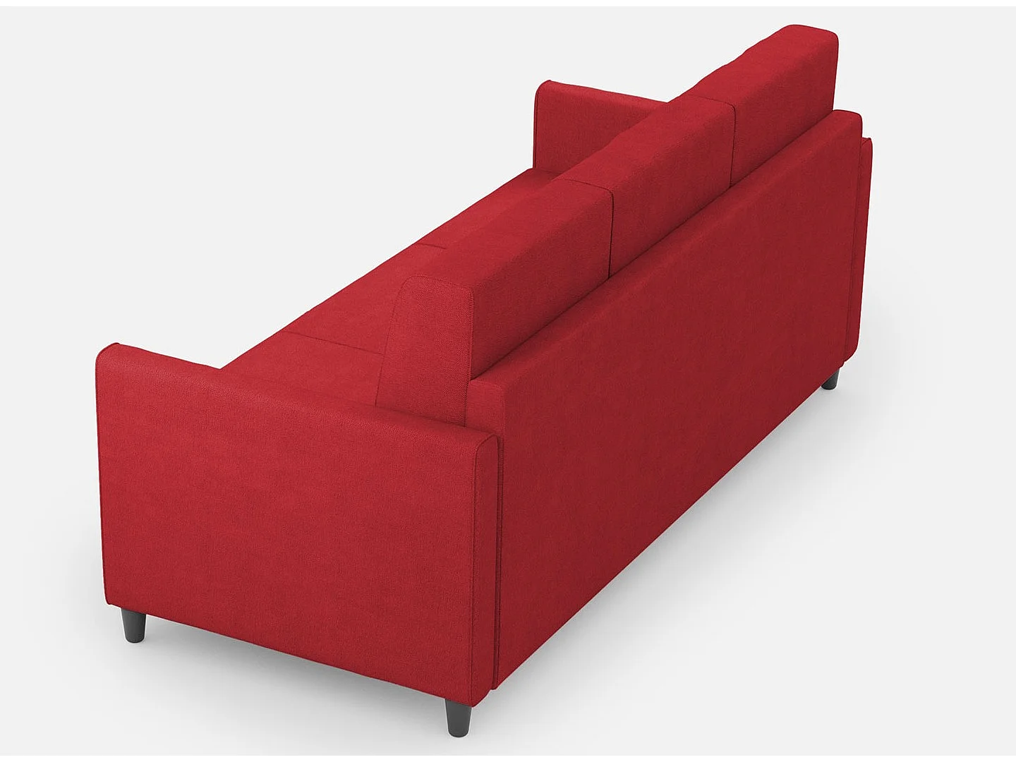 Canapé droit moderne italien tissu rouge Korane - 3 tailles-Taille 198 cm