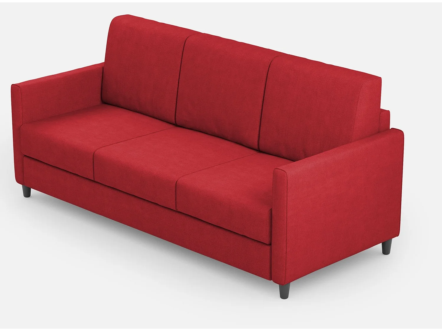 Canapé droit moderne italien tissu rouge Korane - 3 tailles-Taille 198 cm