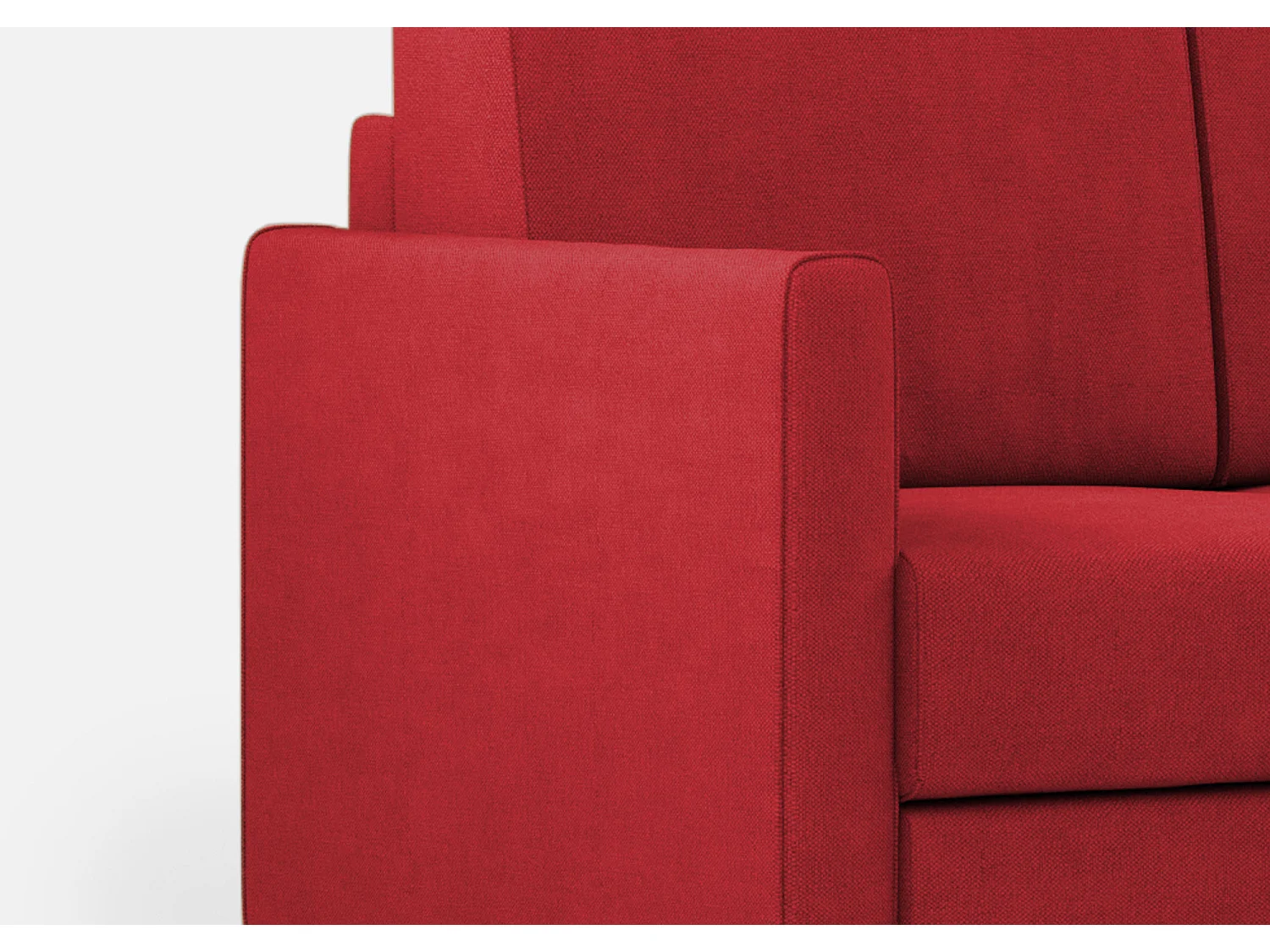 Canapé droit moderne italien tissu rouge Korane - 3 tailles-Taille 198 cm