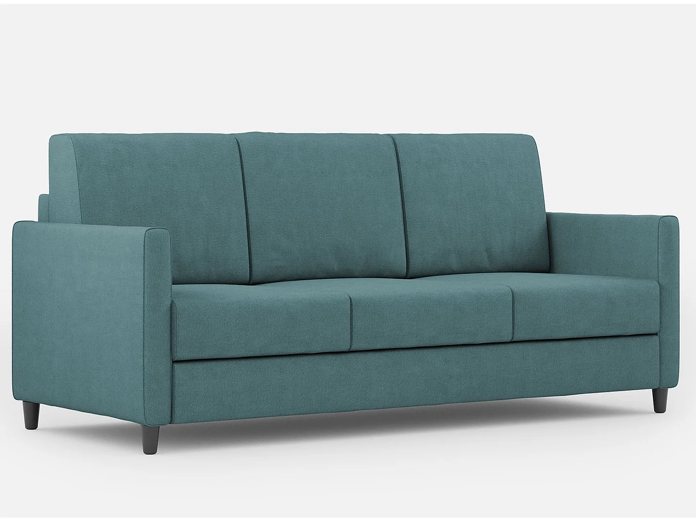 Canapé droit moderne italien tissu bleu pétrole Korane - 3 tailles-Taille 198 cm