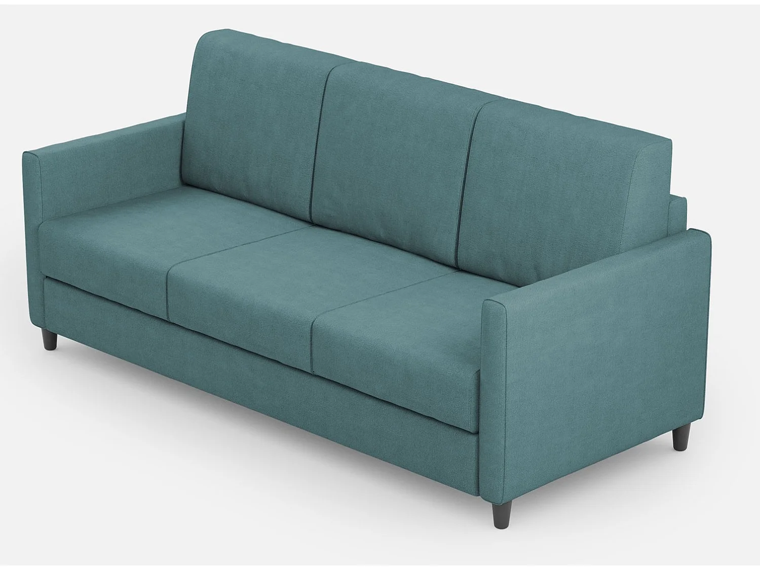 Canapé droit moderne italien tissu bleu pétrole Korane - 3 tailles-Taille 198 cm