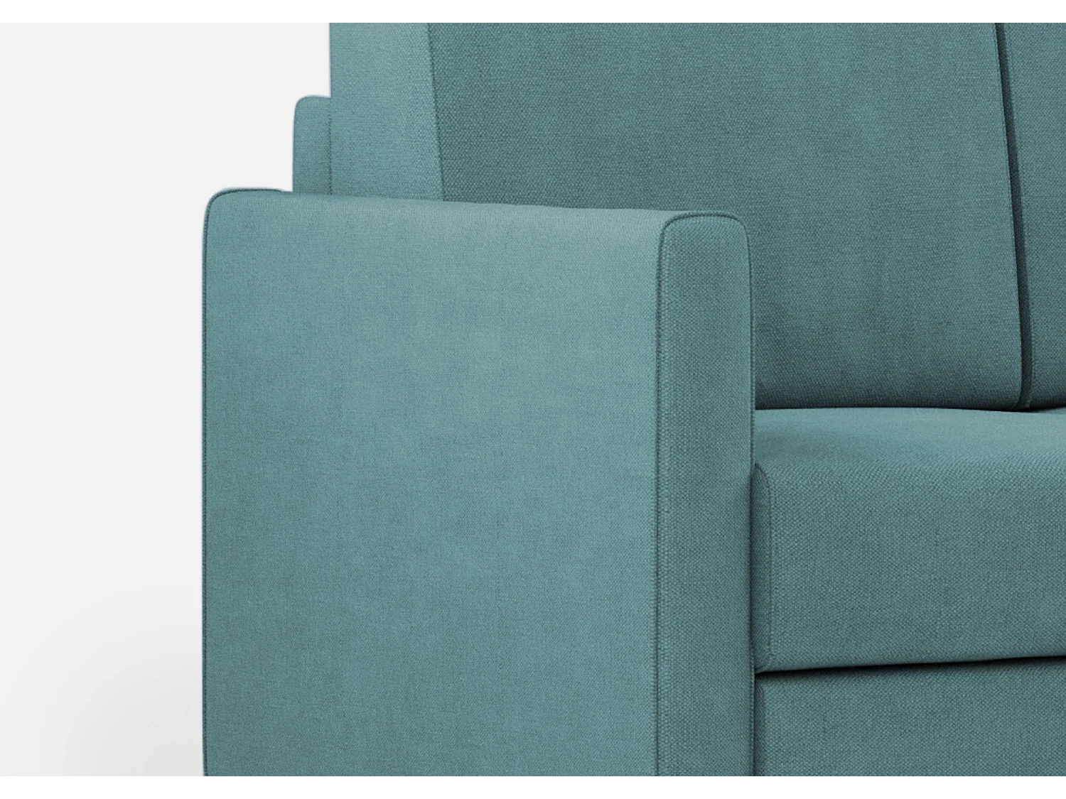 Canapé droit moderne italien tissu bleu pétrole Korane - 3 tailles-Taille 198 cm