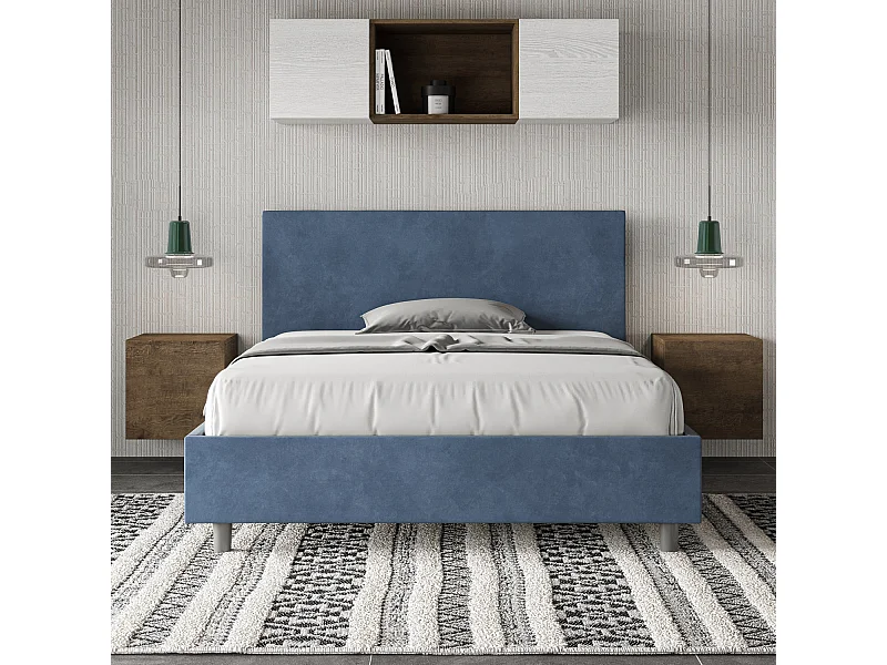 Cama Adele 130x200 sin somier azul