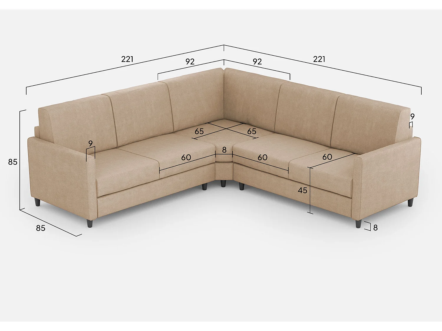 Lit Adele 130x200 sans sommier glycine