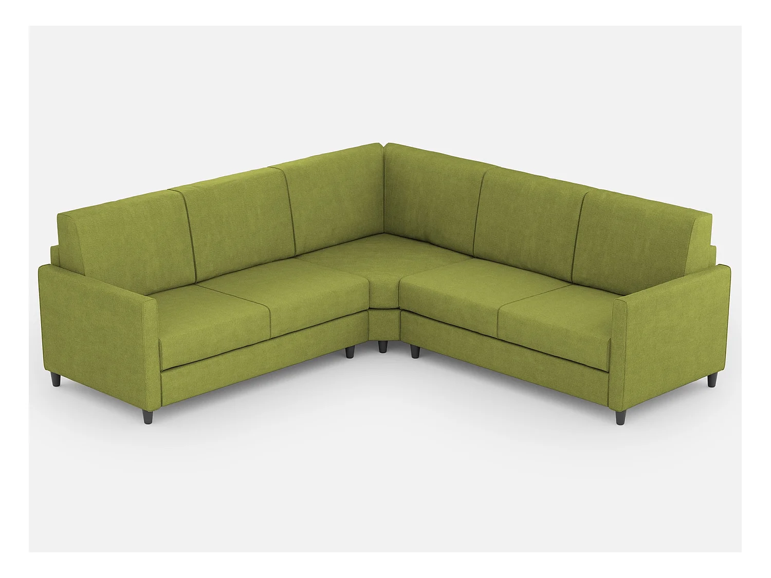 Canapé d'angle moderne italien tissu vert pistache Korane - 5 tailles-Taille 241x241 cm