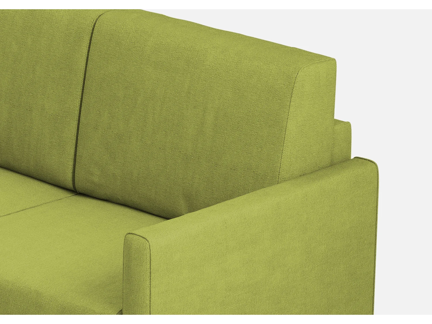 Sofá esquinero italiano moderno en tela verde pistacho Korane - 5 tamaños-Talla 241x241 cm