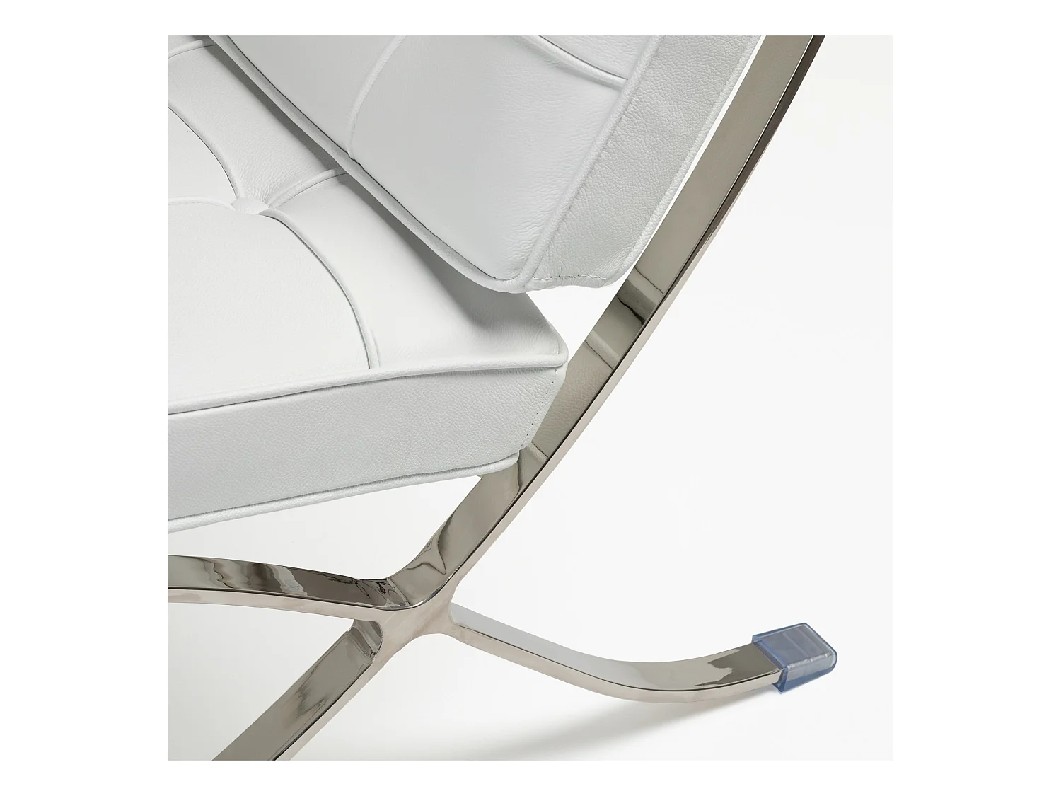 Canapé design 2 places cuir capitonné blanc Barka