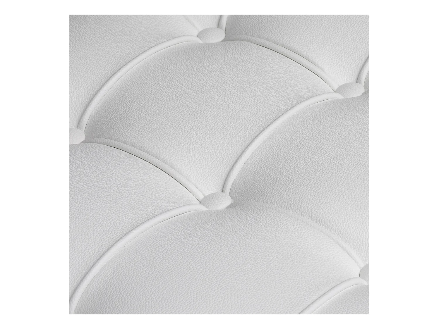 Canapé design 2 places cuir capitonné blanc Barka