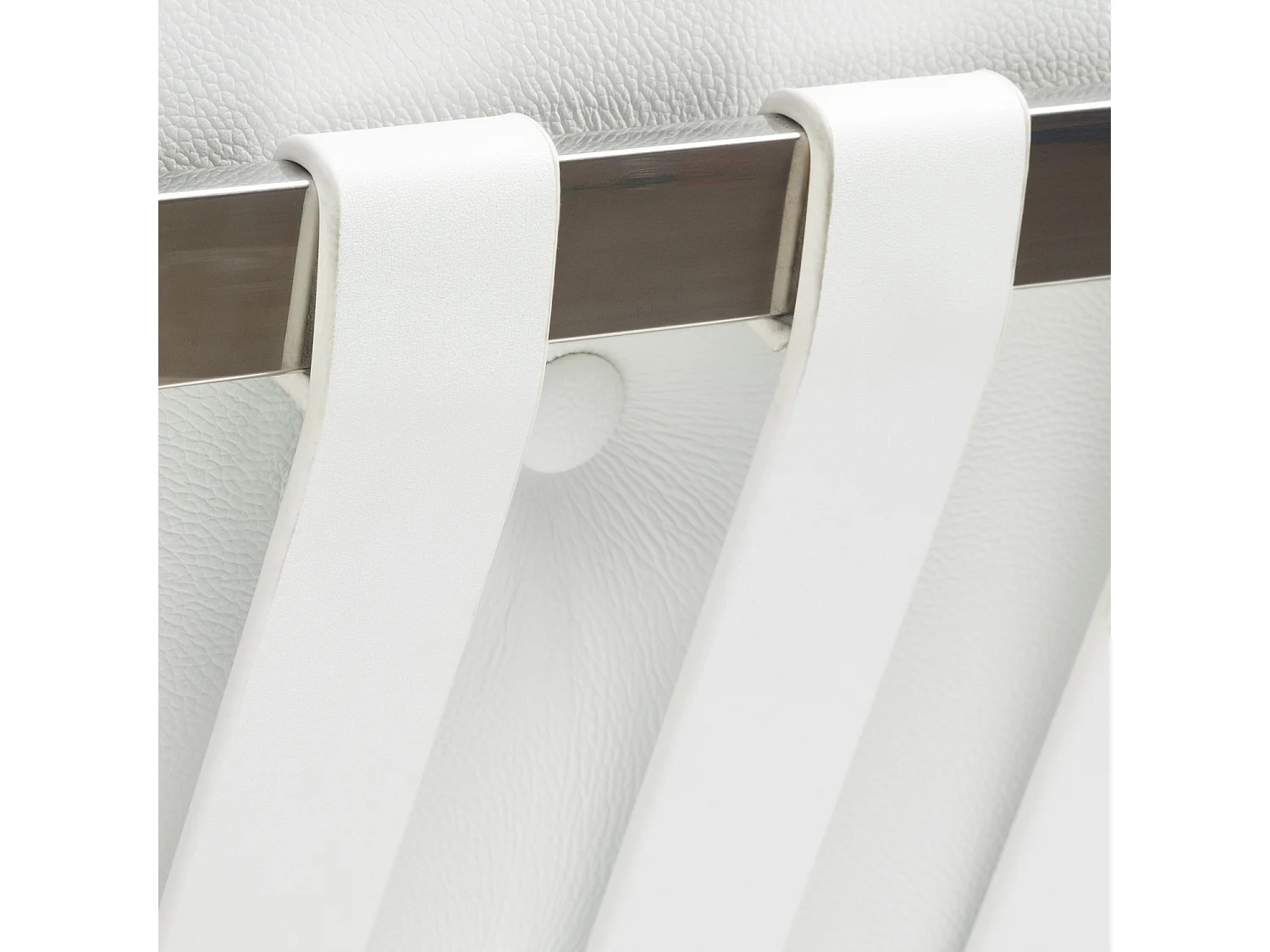 Canapé design 2 places cuir capitonné blanc Barka