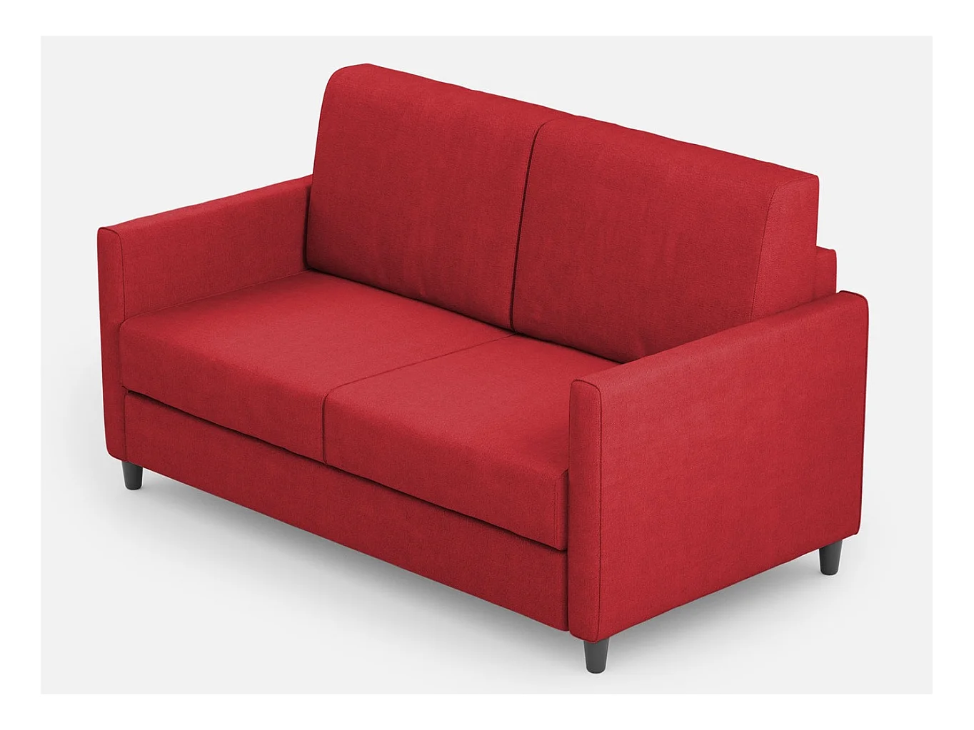 Canapé droit moderne italien tissu rouge Korane - 3 tailles-Taille 158 cm