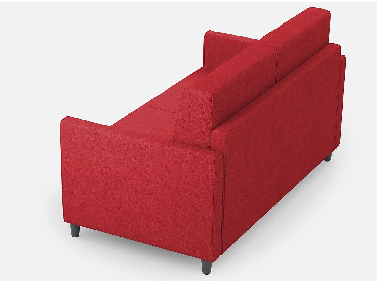 Canapé droit moderne italien tissu rouge Korane - 3 tailles-Taille 158 cm