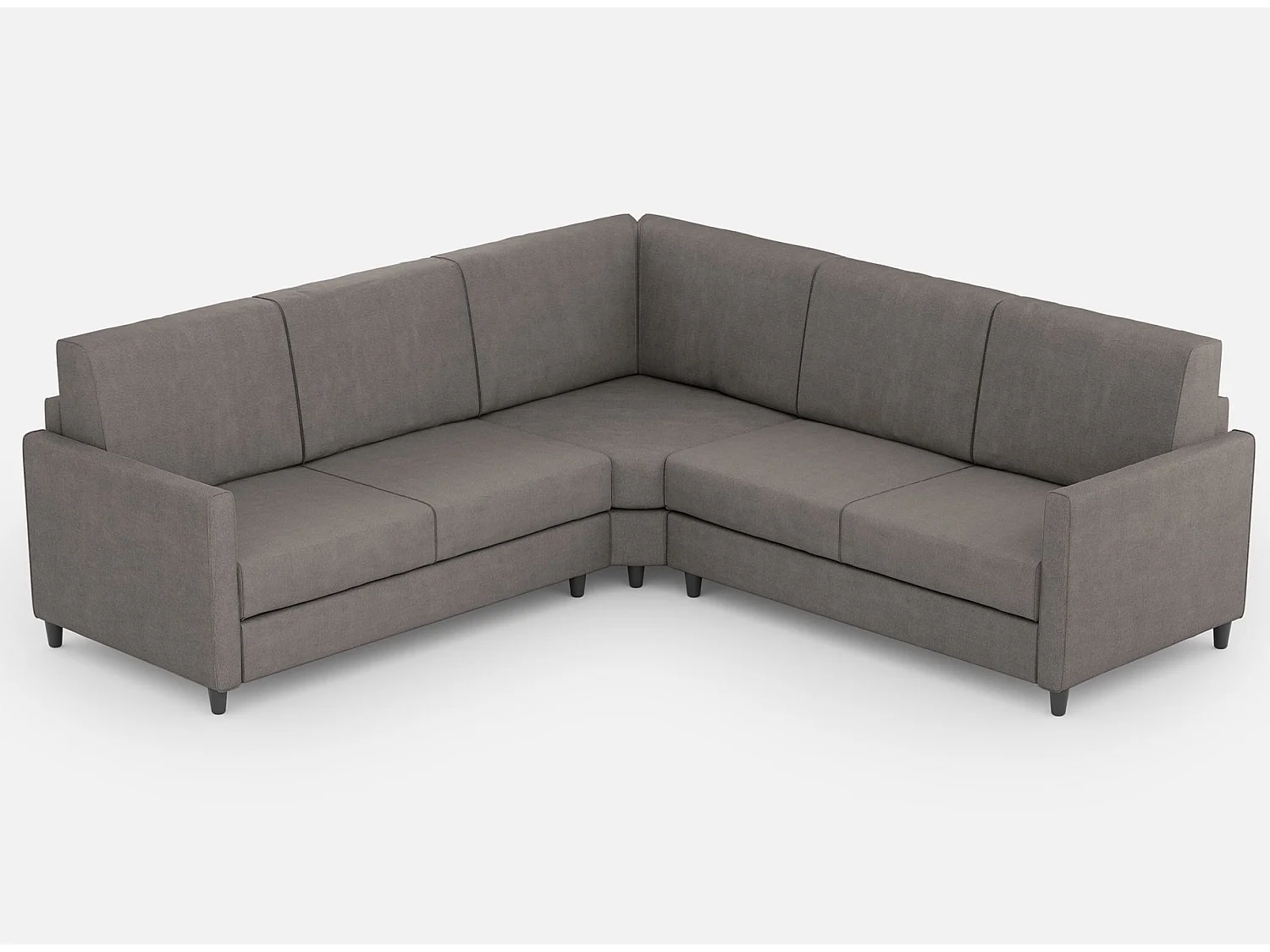 Canapé d'angle moderne italien tissu gris Korane - 5 tailles-Taille 241x241 cm