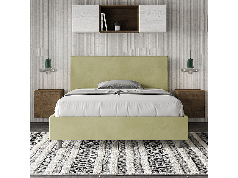 Letto Adele 130x210 rete e contenitore tè verde