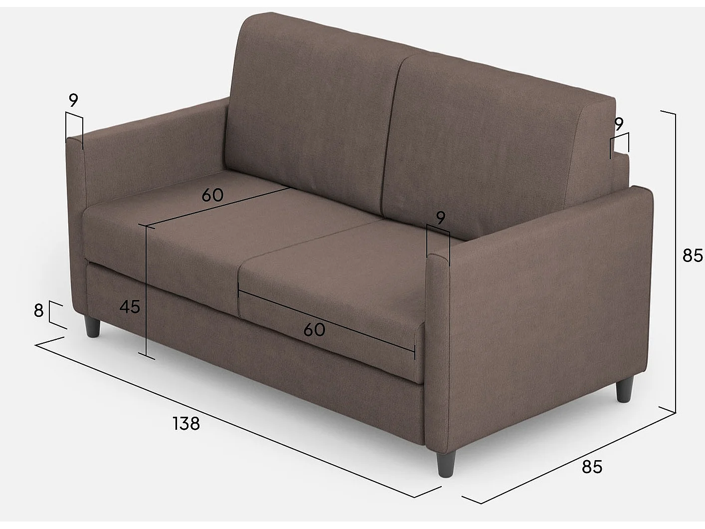 Lit Adele 110x190 sommier et conteneur bleu clair