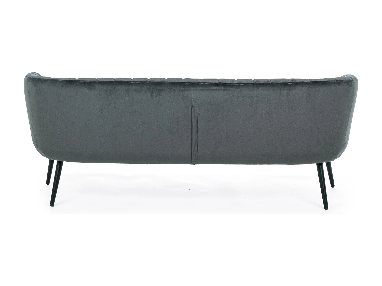 Canapé polyester gris foncé et pieds en acier 3 places Avi