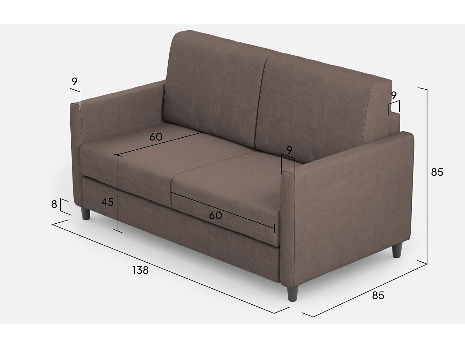 Adele bed 110x190 zonder groene thee basis