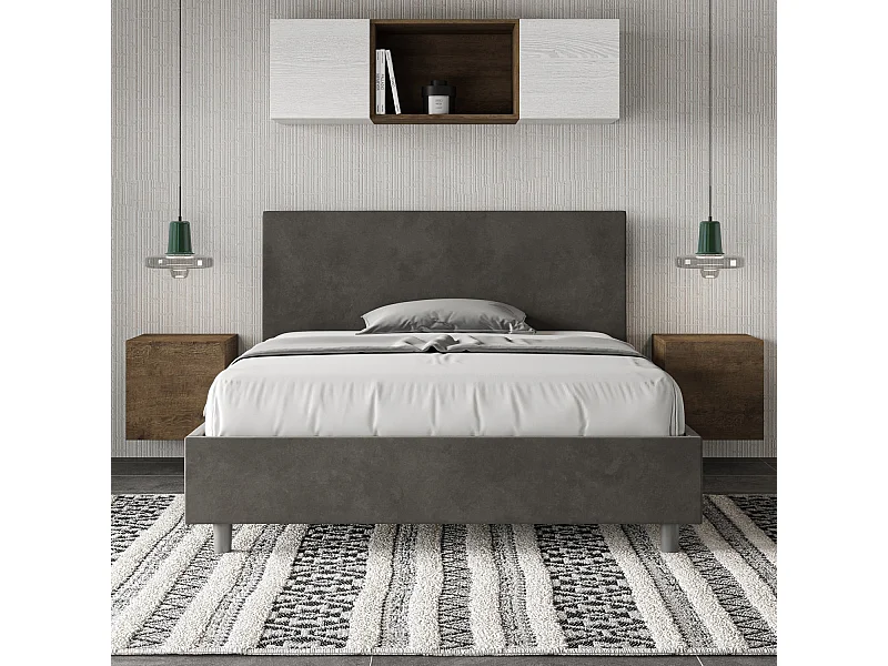Lit Adele 130x210 avec sommier gris