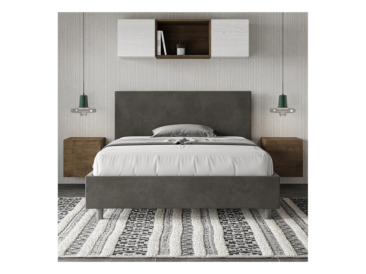 Adele bed 130x210 met grijze bodem