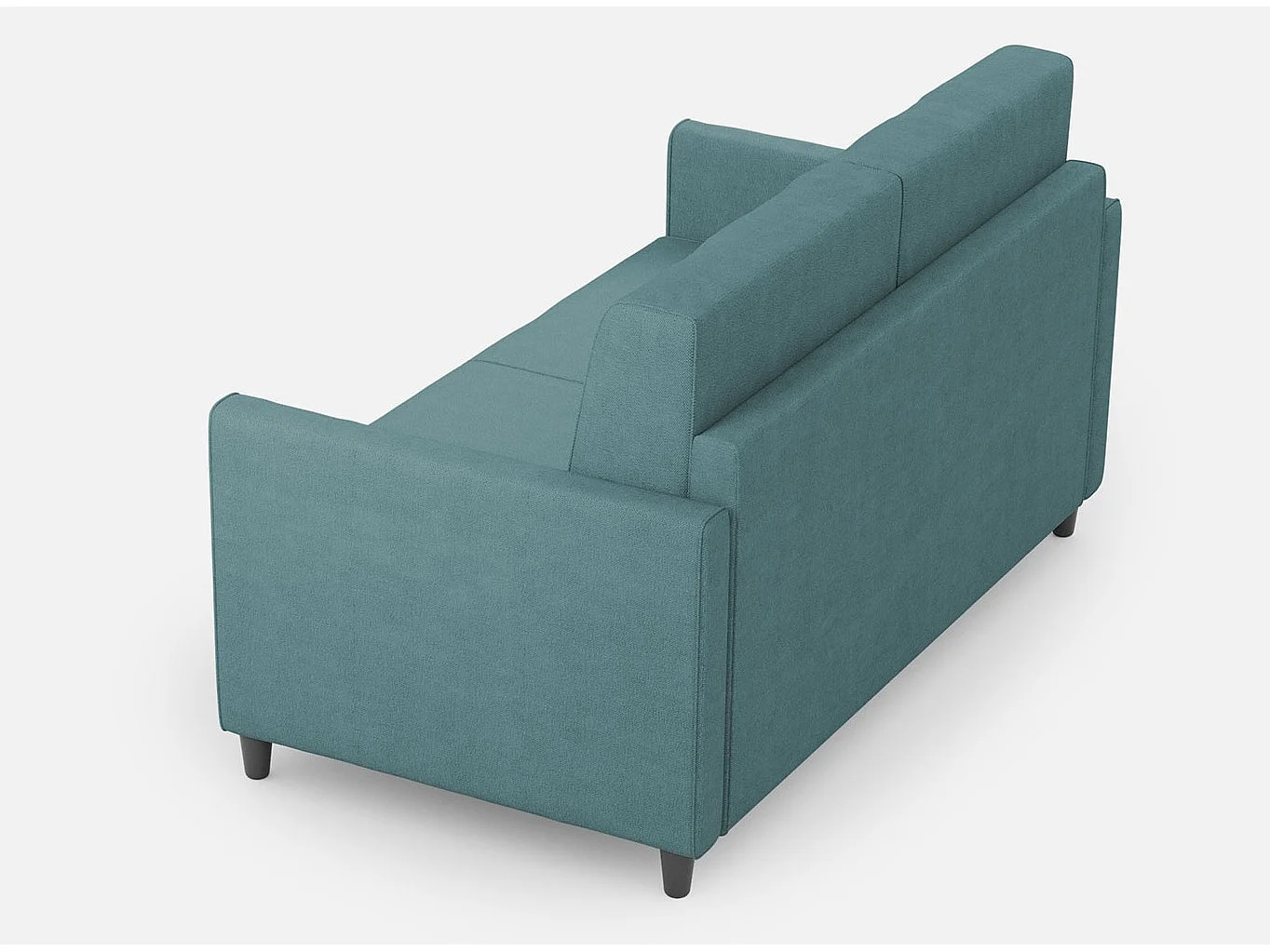 Canapé droit moderne italien tissu bleu pétrole Korane - 3 tailles-Taille 138 cm