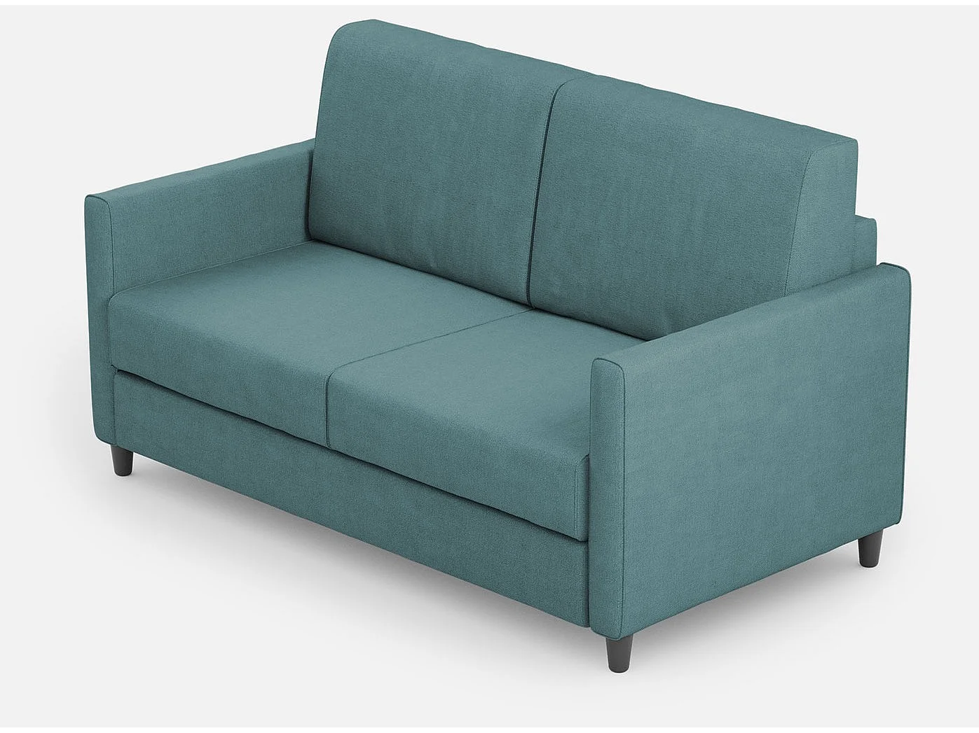 Canapé droit moderne italien tissu bleu pétrole Korane - 3 tailles-Taille 138 cm