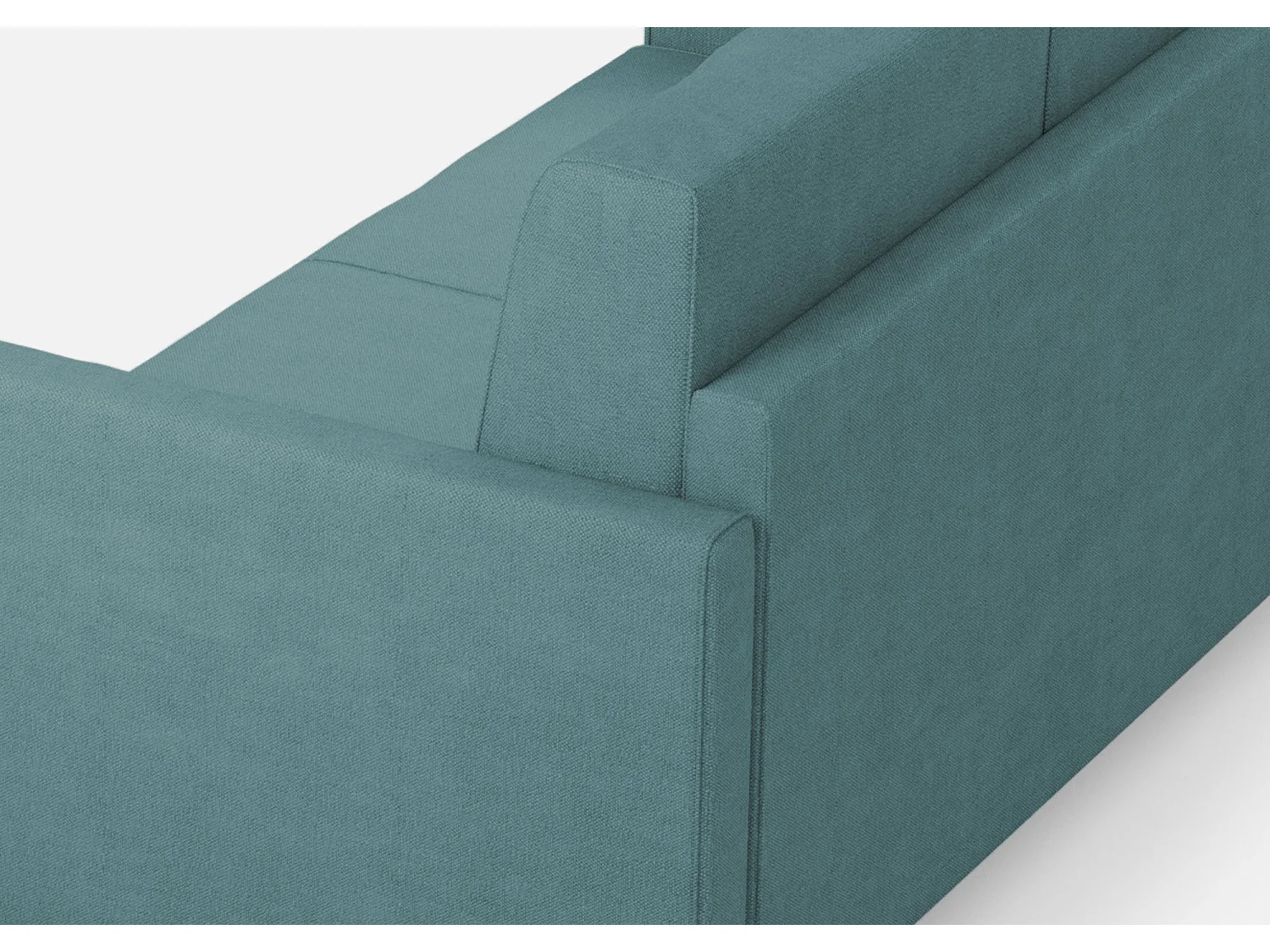 Canapé droit moderne italien tissu bleu pétrole Korane - 3 tailles-Taille 138 cm