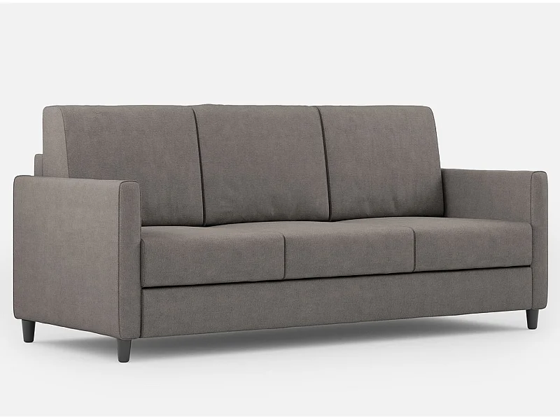 Sofá italiano moderno recto de tela gris Korane - 3 tamaños-Talla 198 cm