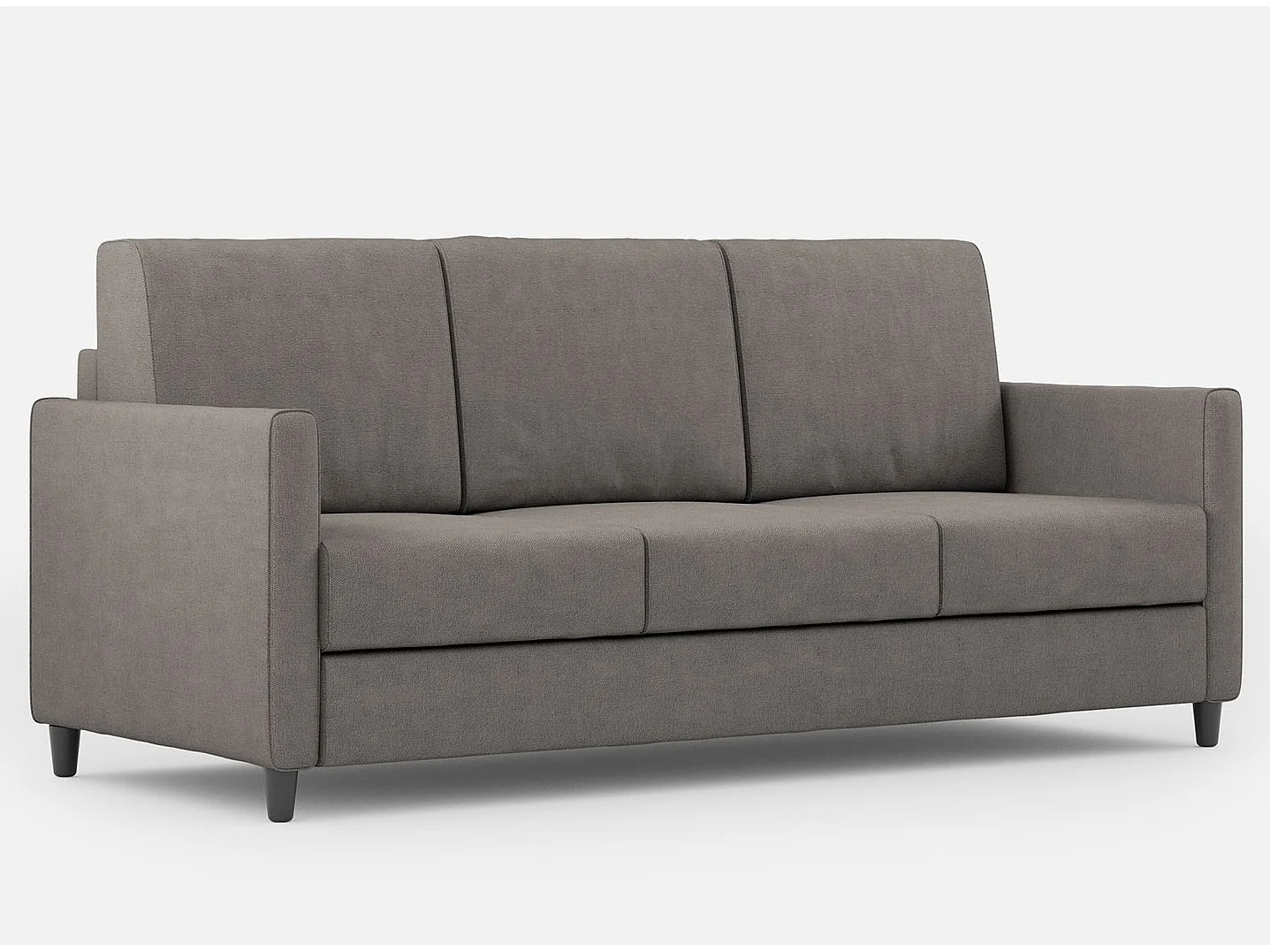 Canapé droit moderne italien tissu gris Korane - 3 tailles-Taille 198 cm