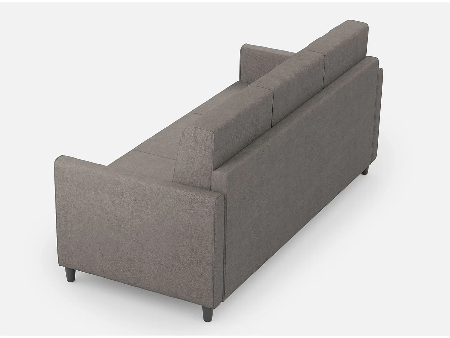 Canapé droit moderne italien tissu gris Korane - 3 tailles-Taille 198 cm