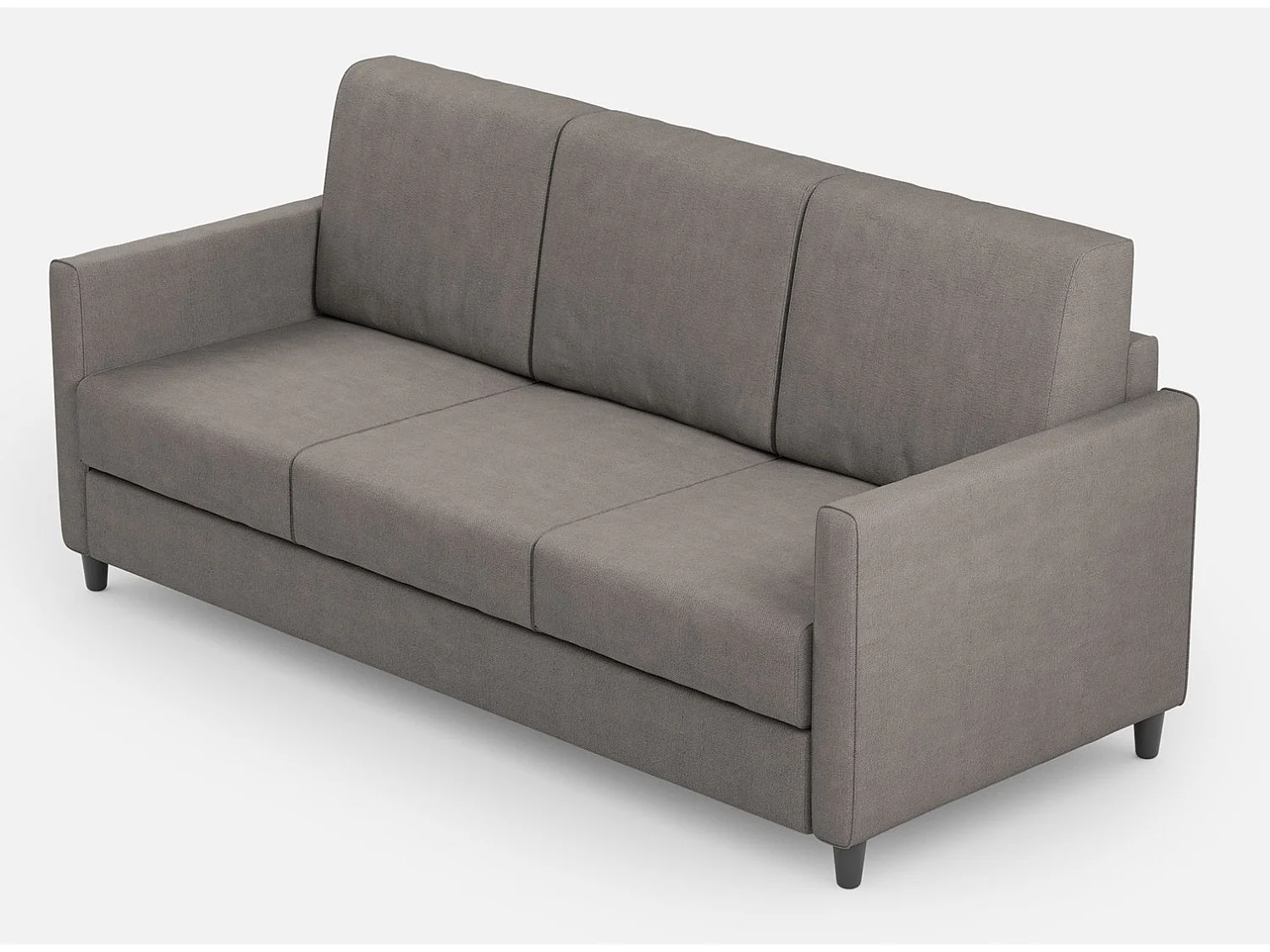 Canapé droit moderne italien tissu gris Korane - 3 tailles-Taille 198 cm