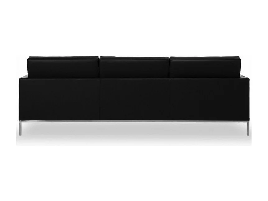 Designer 3-zitsbank bekleed met zwart leer Flora 204 cm